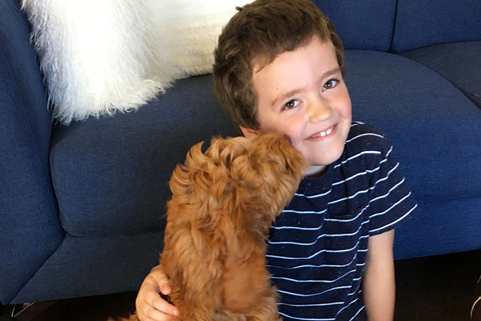Little Boy with Therapy Dog